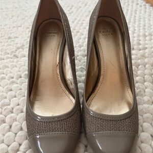 Joan & David Taupe Textured Heels